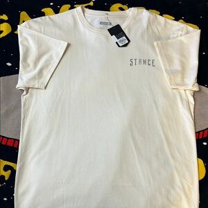 Stance Cream Short Sleeve Tee Classic Crew Neck